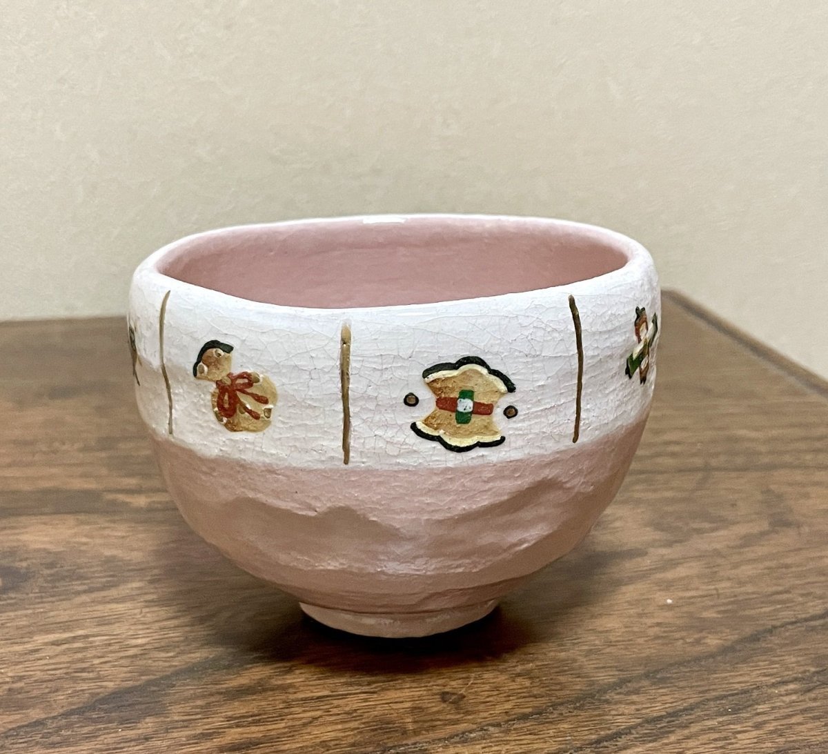 画像1: 抹茶碗　楽入　宝尽し (1)