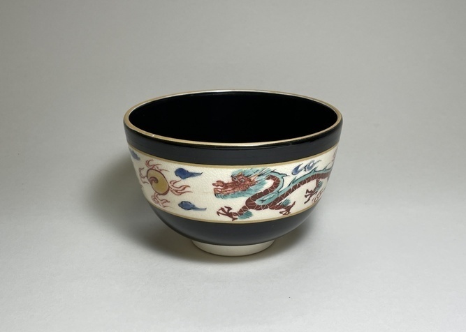 清水焼　京焼・清水焼　抹茶碗<br>　赤龍